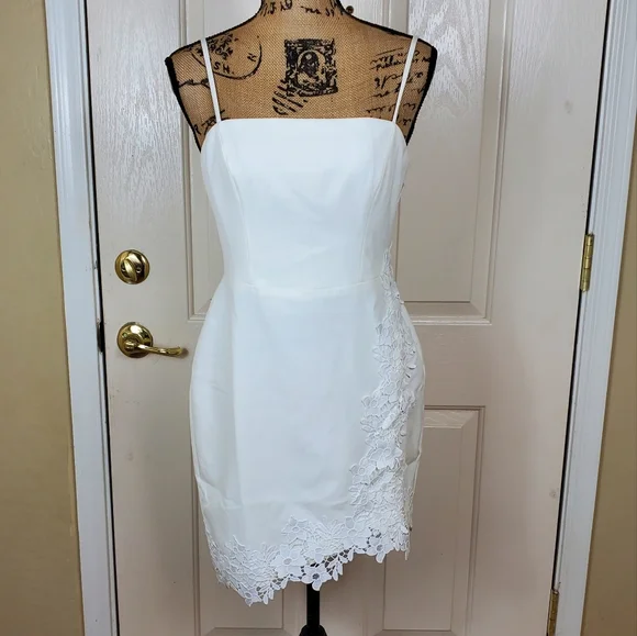 bcbg lace mini dress BCBG Halter Neck Sleeveless Lace Mini Dress